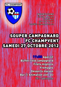 Souper de soutien du FC Champvent - 2012